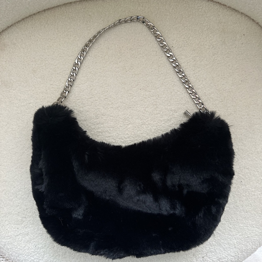 Furry asos chain handbag